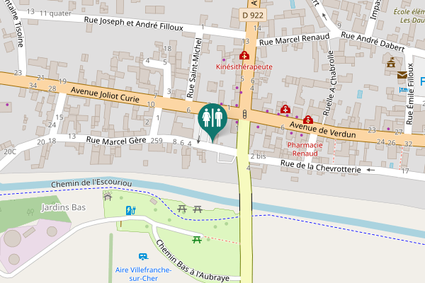 Map showing location of Rue Marcel Gère 2 Toilet