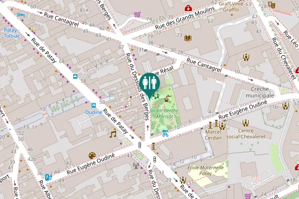 Map showing location of Rue du Dessous des Berges 40 Toilet