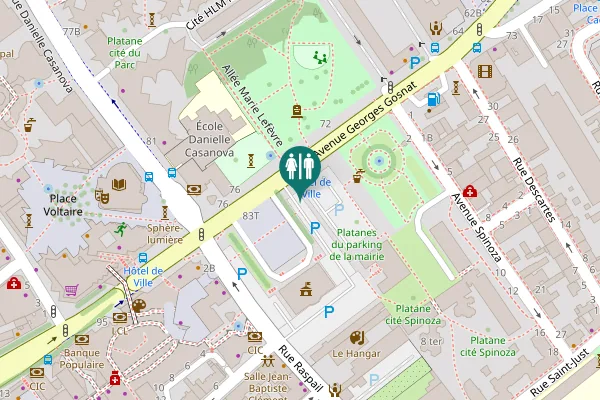 Map showing location of Avenue Georges Gosnat 83 Toilet