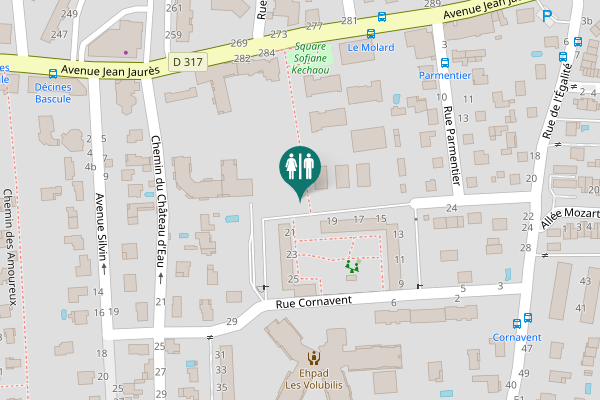 Map showing location of Rue Cornavent 21 Toilet
