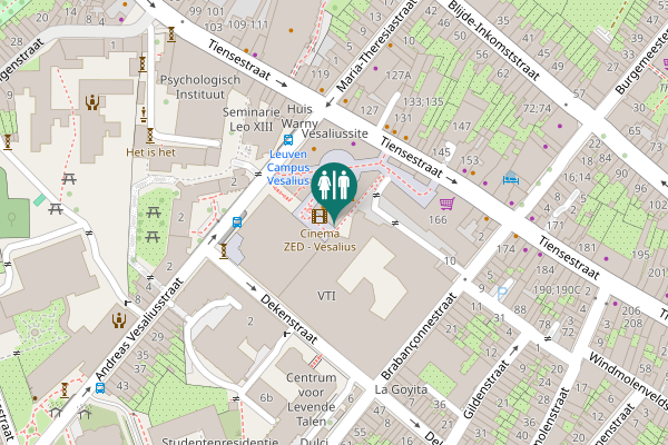 Map showing location of Tiensestraat 138 Toilet