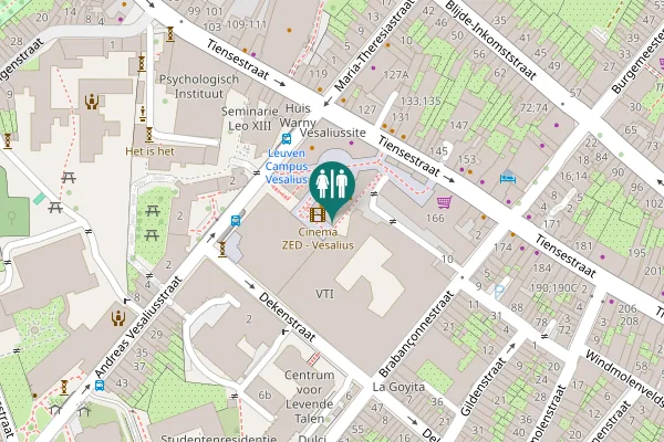 Map showing location of Tiensestraat 138 Toilet