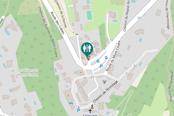 Map showing location of Route du Mont-Cindre 80 Toilet