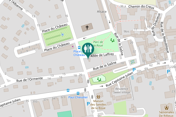 Map showing location of Allée de Laffrey Toilet