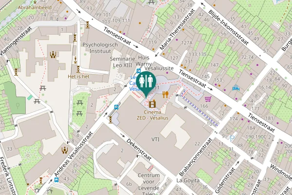 Map showing location of Tiensestraat 138 Toilet