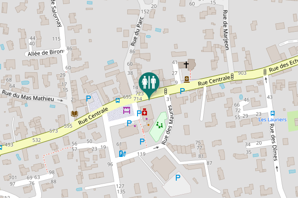 Map showing location of Rue Centrale 735 Toilet