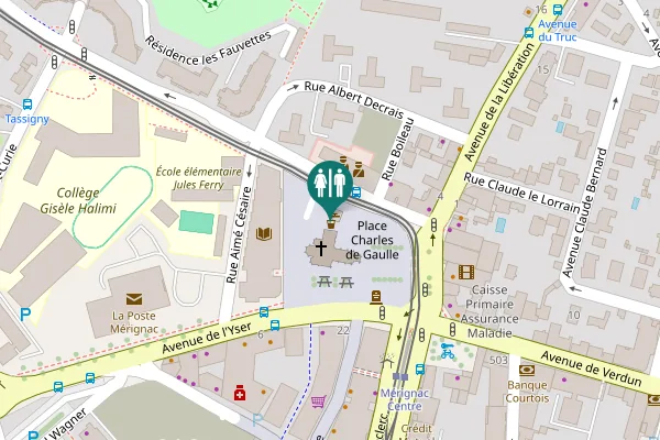 Map showing location of Merignac centre