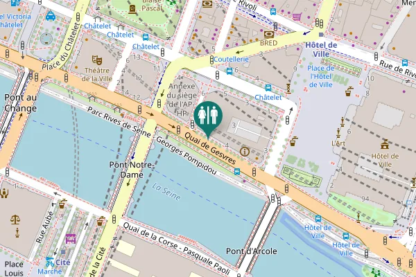 Map showing location of Quai de Gesvres 4 Toilet