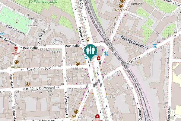Map showing location of Paris Toilet