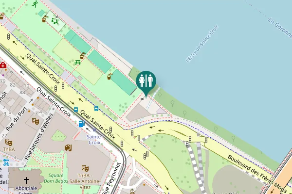 Map showing location of Boulevard des Frères Moga Toilet