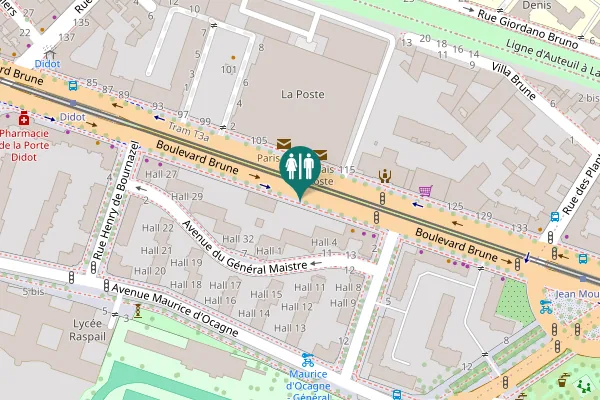 Map showing location of Boulevard Brune 78 Toilet