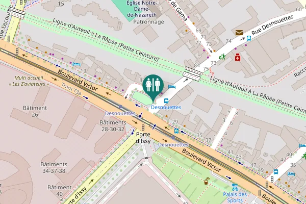 Map showing location of Square Desnouettes 12 Toilet