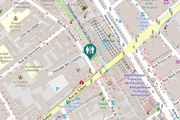 Map showing location of Rue du Chevaleret 93 Toilet