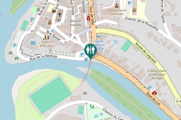Map showing location of Pont de la Passerelle Toilet