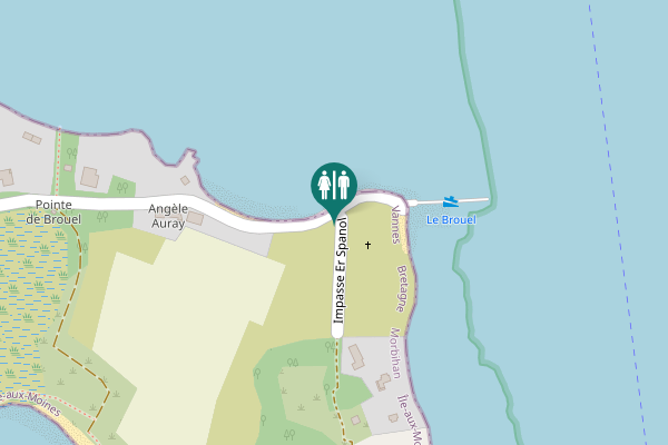 Map showing location of Route de la Pointe de Brouël Toilet