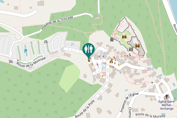 Map showing location of Route de la Monnaie Toilet