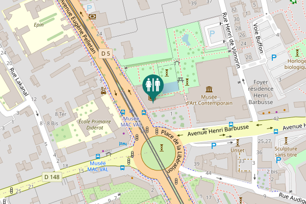 Map showing location of Avenue Eugène Pelletan 18 Toilet