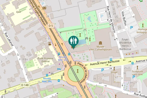 Map showing location of Avenue Eugène Pelletan 18 Toilet