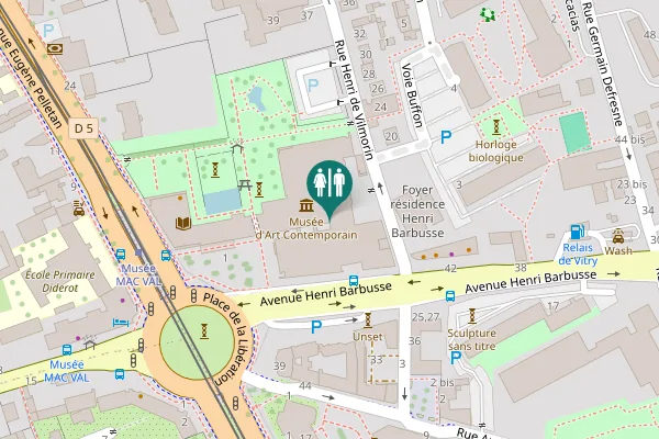 Map showing location of Avenue Henri Barbusse Toilet