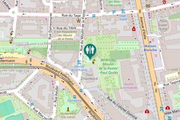 Map showing location of Rue du Moulin de la Pointe 63 Toilet