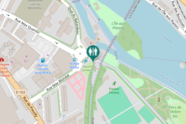 Map showing location of Auxerre Toilet