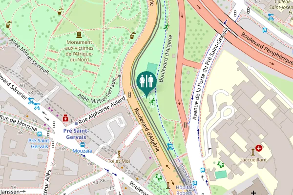 Map showing location of Boulevard d'Algérie Toilet