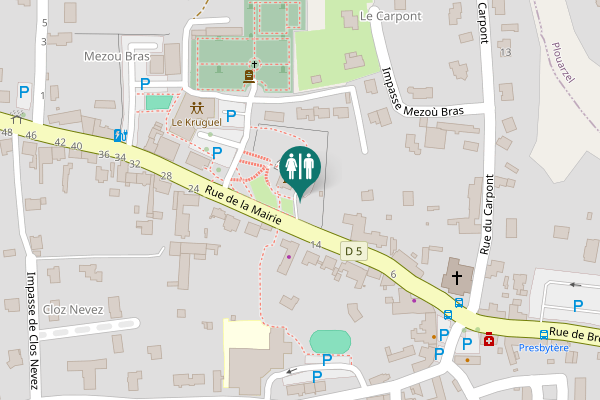 Map showing location of Rue de la Mairie 7 Toilet