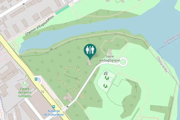 Map showing location of Piste VTT débutant Toilet
