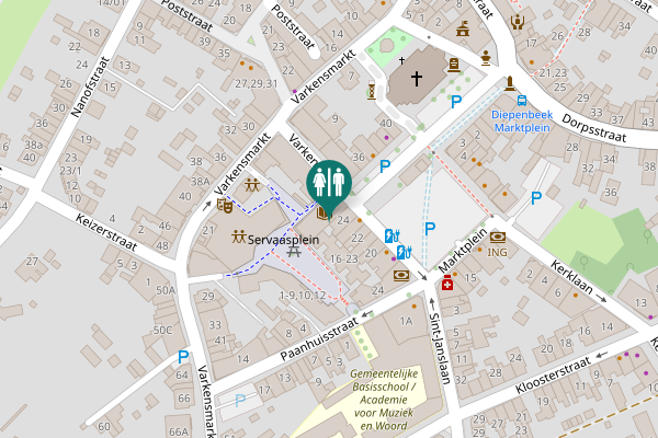 Map showing location of Marktplein 24A-33A Toilet