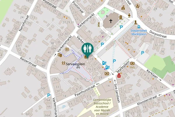 Map showing location of Marktplein 24A-33A Toilet
