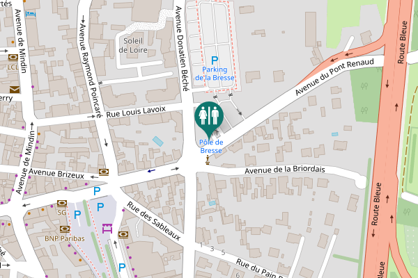 Map showing location of Rue Albert Chassagne Toilet