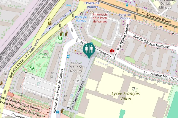 Map showing location of Place Marthe Simard 2 Toilet