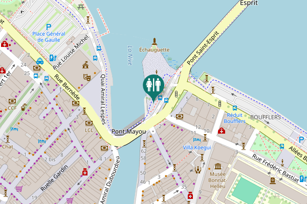 Map showing location of Esplanade de l'Échauguette Toilet