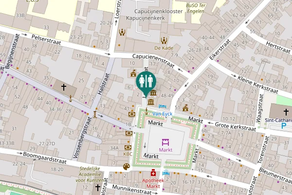 Map showing location of Markt 45 Toilet