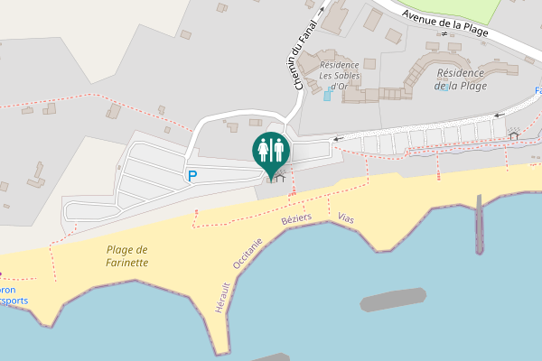 Map showing location of Chemin du Fanal Toilet