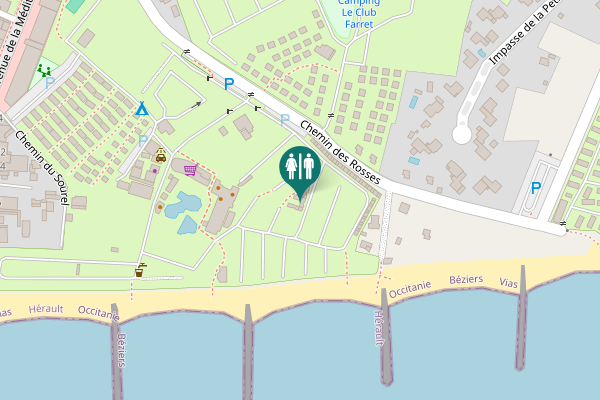 Map showing location of Chemin des Rosses Toilet