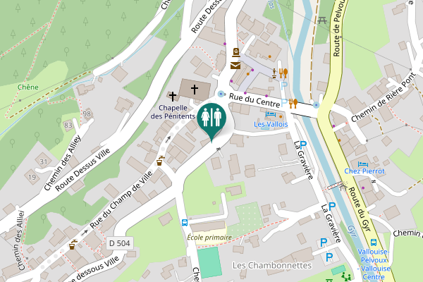 Map showing location of Place du Champ de Mars Toilet