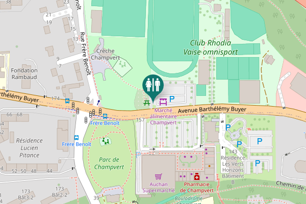 Map showing location of Sanitaire Public de l’Avenue Barthélemy Buyer