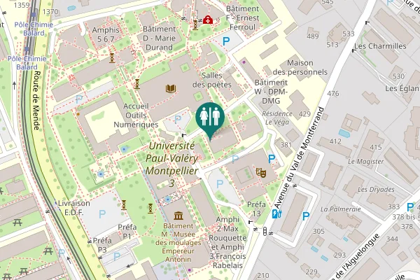Map showing location of Avenue du Val de Montferrand 397 Toilet