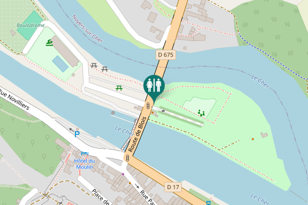 Map showing location of Route de Blois Toilet