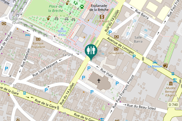 Map showing location of Rue Viala 3 Toilet