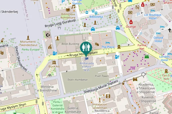 Map showing location of Rruga Abdi Toptani 5 Toilet