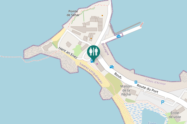 Map showing location of Place Amiral Louis Le Puth Toilet