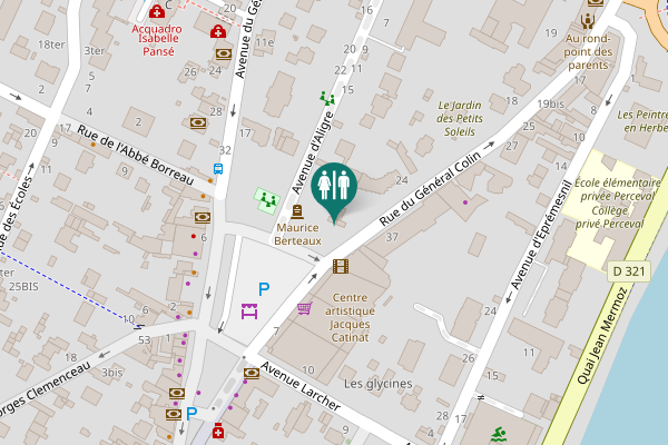 Map showing location of Rue du Général Colin 3 Toilet
