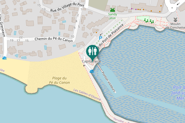 Map showing location of Parking du Port de Plaisance Toilet
