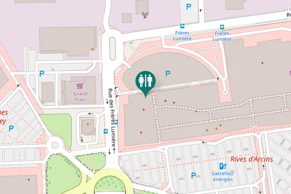 Map showing location of Rue des Frères Lumière Toilet