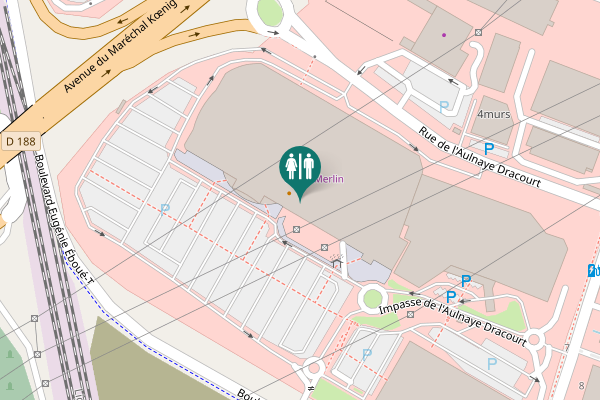 Map showing location of Rue de l'Aulnaye Dracourt 2 Toilet