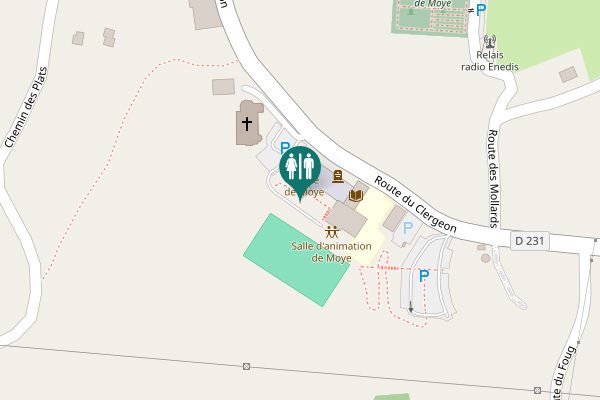 Map showing location of Route du Clergeon Toilet