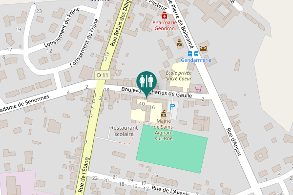 Map showing location of Boulevard Charles de Gaulle 8 Toilet