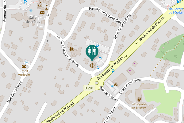 Map showing location of Allée du Grand Pré Toilet